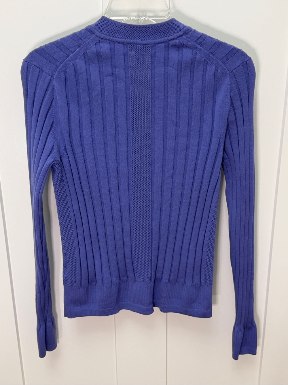 Athleta Ribbed Zip-Front Cardigan - Periwinkle Blue - Picture 4 of 9